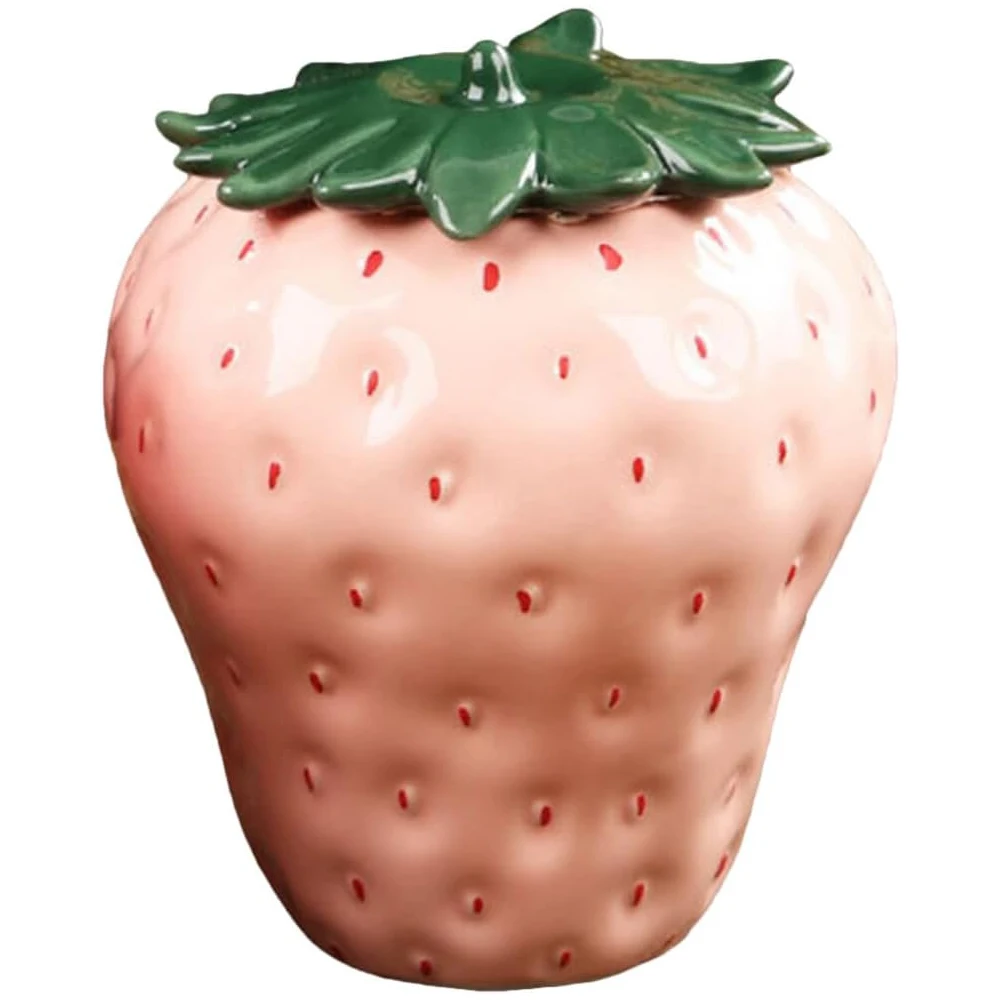 Cute Strawberry Ceramic Storage Jar
