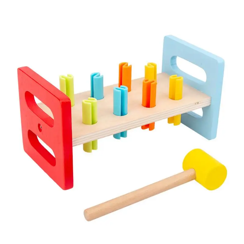 

Wooden Pounding Bench Toy With Hammer Hammer And Pounding Toy Preschool Educational Toy For Toddler Boys And Girls Above 3 Years
