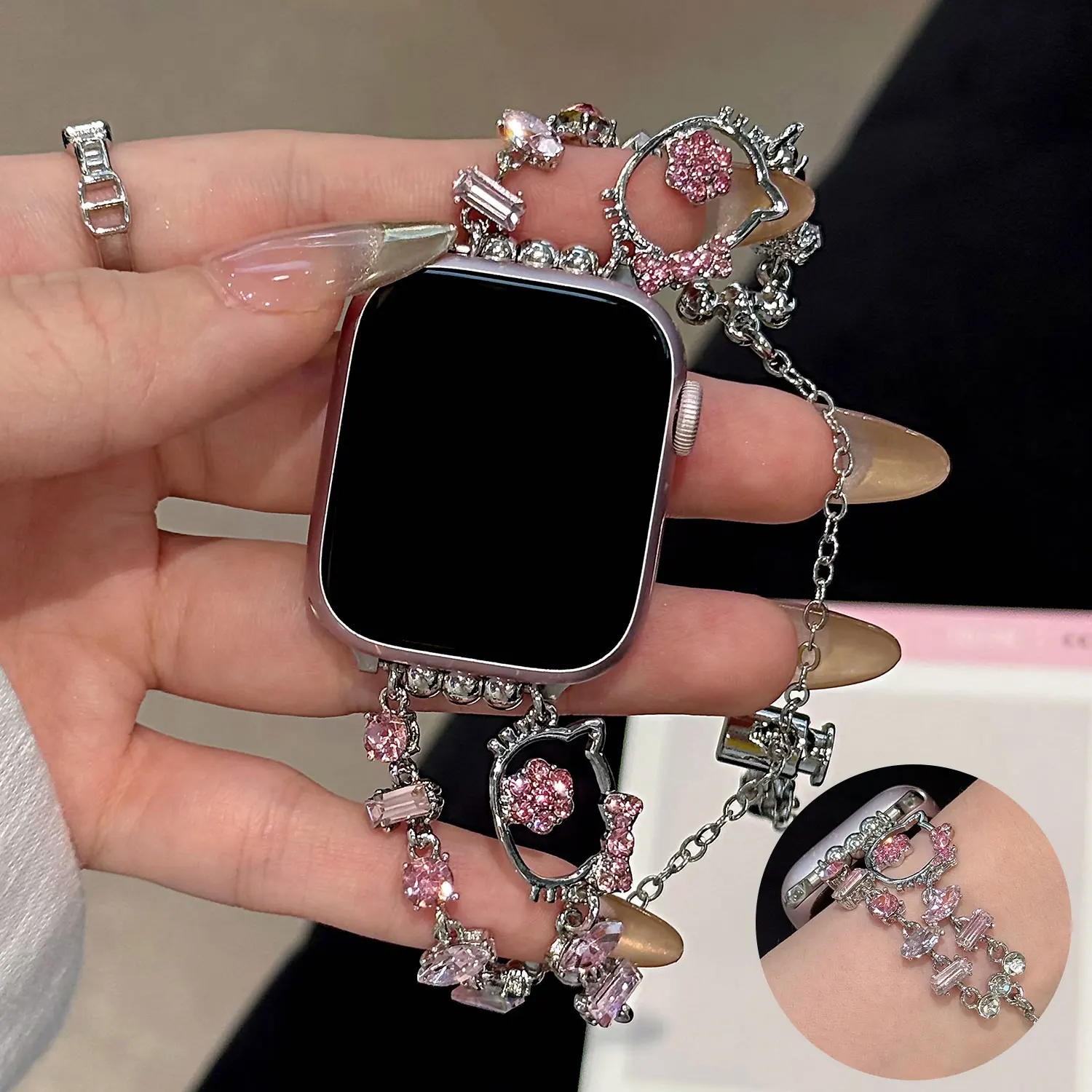 Sparkling Double-Row Diamond Chain Strap