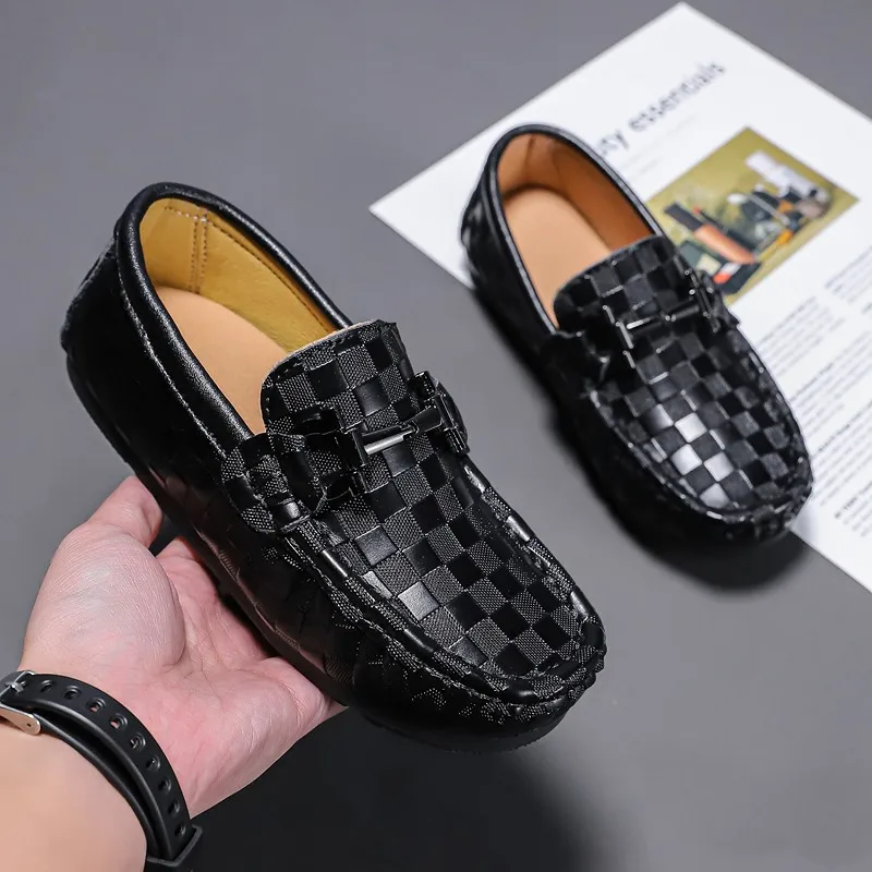 

Genuine Leather Luxury Brand Kids Loafers Flat Boys Girls Shoes Moccasins Soft Children Flats Casual Boat Shoes Children's Shoes