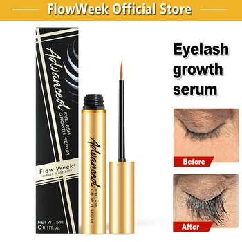 FlowWeek 7 일 빠른 속눈썹 성장 에센스, 자연 속눈썹 강화, 더 길고 두껍고 집중적인 관리, 새로운 속눈썹