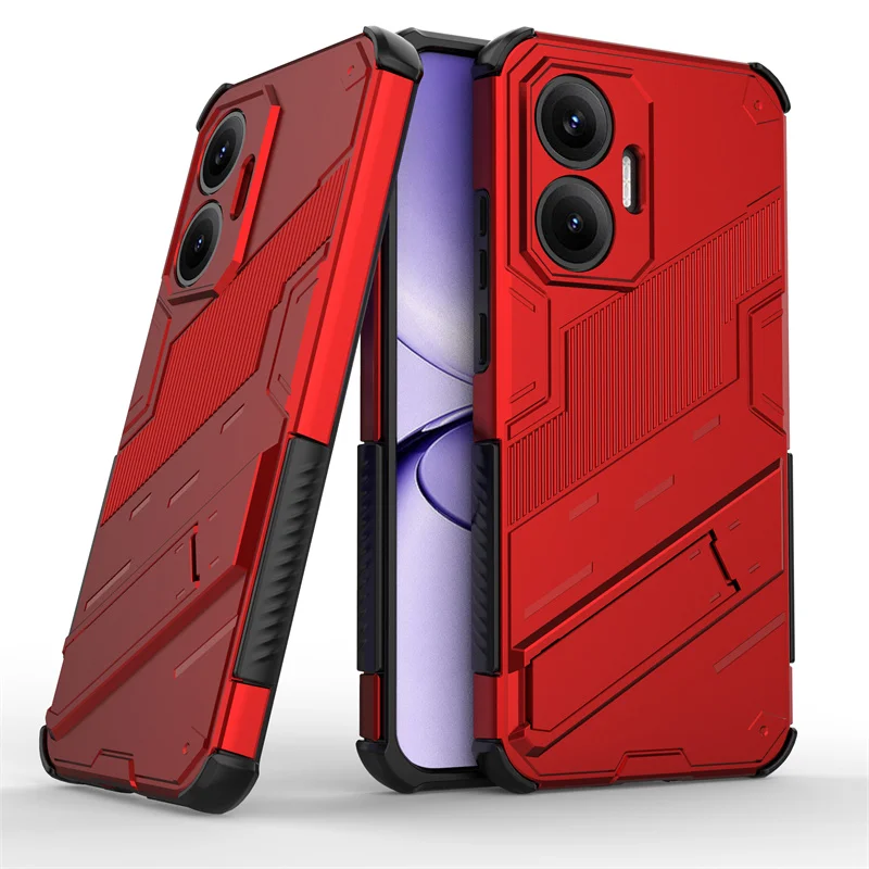 Magnetic Armor Shockproof Stand Phone Case with Car Mount Feature - Enhanced Protection Back Cover
