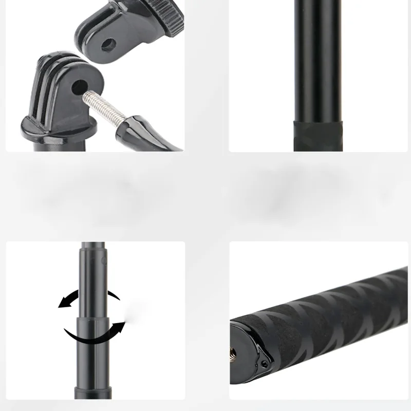 Selfie Stick for GoPro 12/11 Foldable Aluminum Alloy Phone Holder Handheld 3M Extended Edition Selfie Stick Camera Accessory