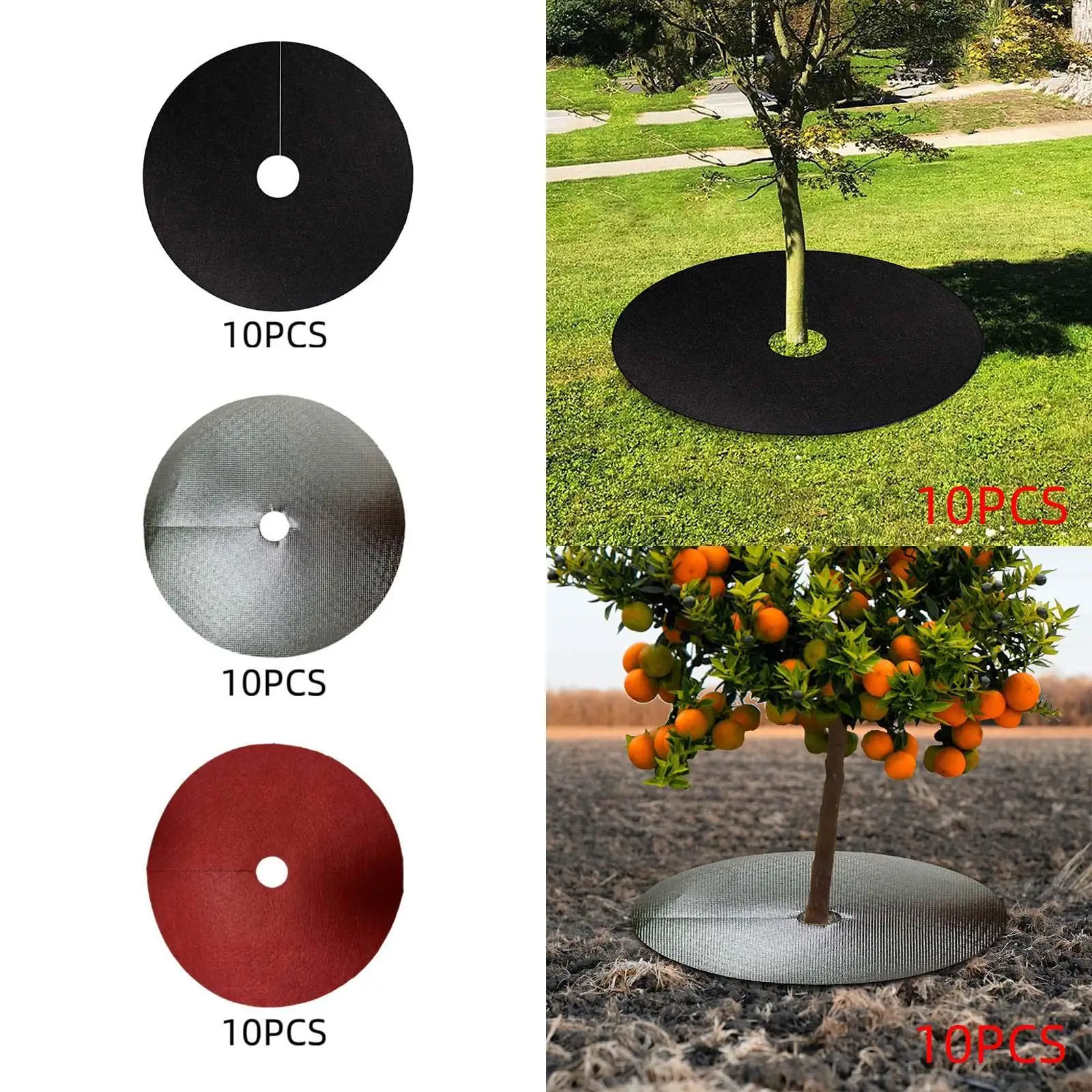 10x 나무 멀치 링 천 커버 24인치 조경 통기성 나무 보호대