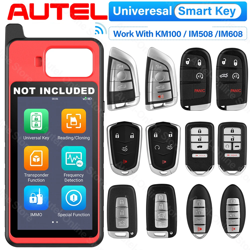 Autel Car Universal Smart Key Programmable Fob Key Work with KM100
