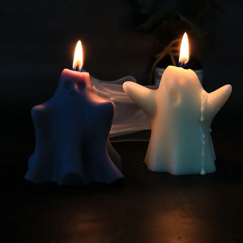 3D Ghost Candle Silicone Mold Creative Chocolate Soap Ice Cube Epoxy Resin Molds Halloween Ornament Party Decor Making - Image 5