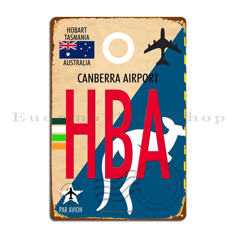 

Canberra Airport Code Hba Metal Plaque Poster Club Printing Design Designing Cinema Tin Sign Poster