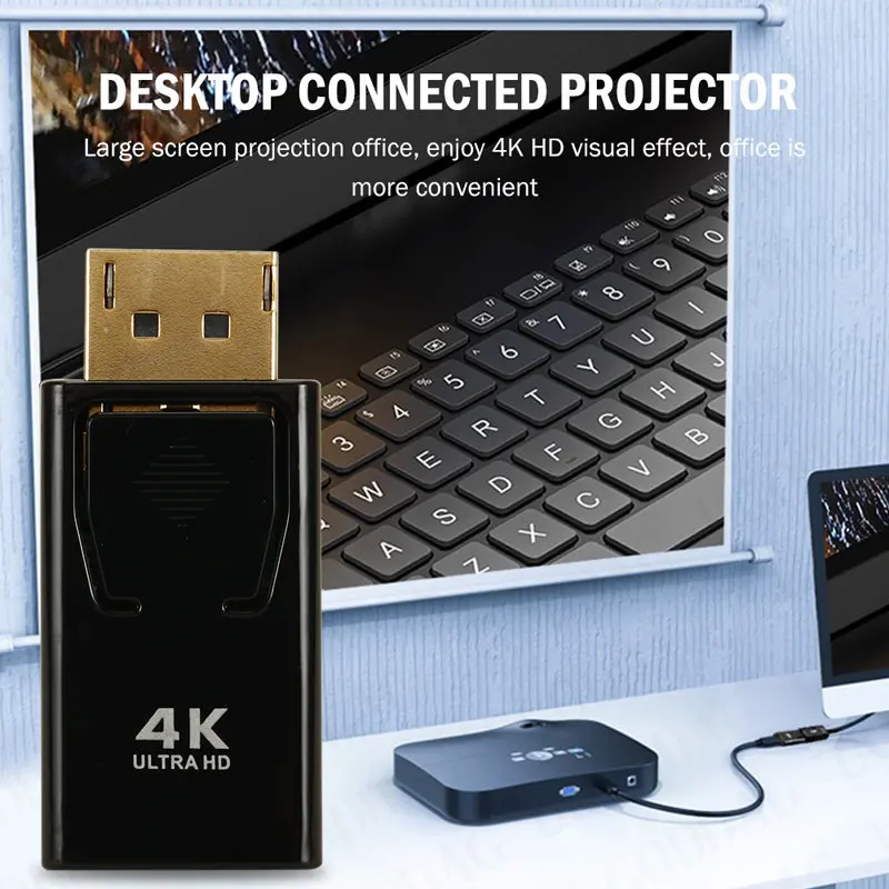 DP To HDMI-compatible Adapter For TV Computer Projector Displayport Female To 4K HDMI-compatible Male Dongle Video PC Connector