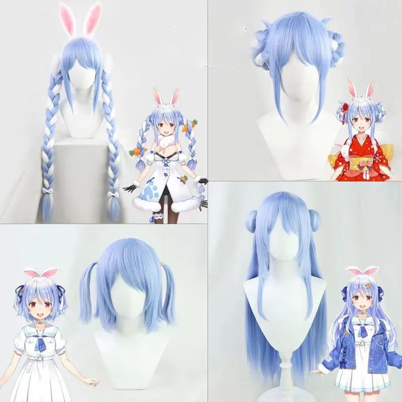 

Парик VTuber Bunny Girl Usada Beijing Ora косы Hololive фантазия косплей длинные плетеные волосы синие белые синтетические волосы
