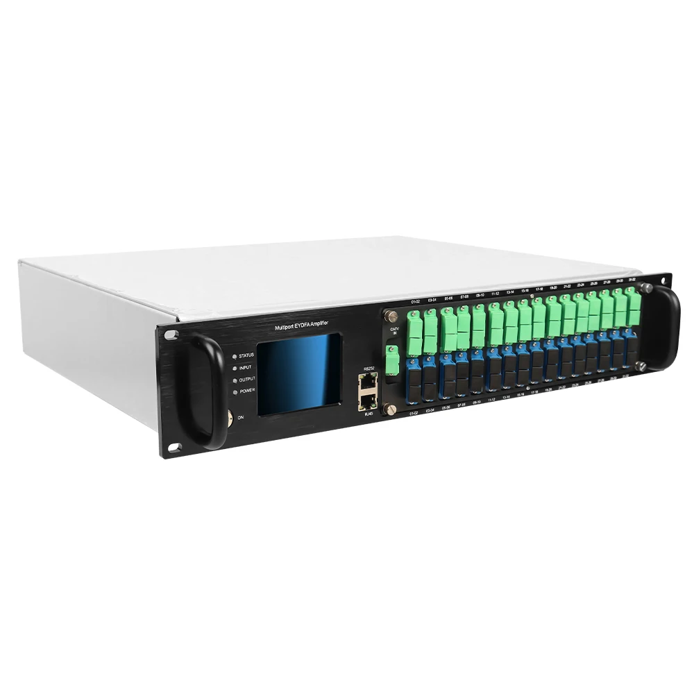 1550nm 2*CATV Inputs 32 Ports CATV EDFA 23dBm Optical Fiber Amplifier with WDM