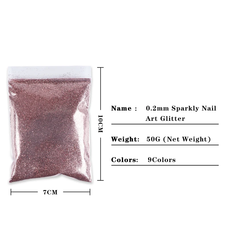 Gold Silver Nails Art Glitter Powder Pure Color Fine Pigment Manicure Accesories Professional Supplies for Gel Nail Polish 50g