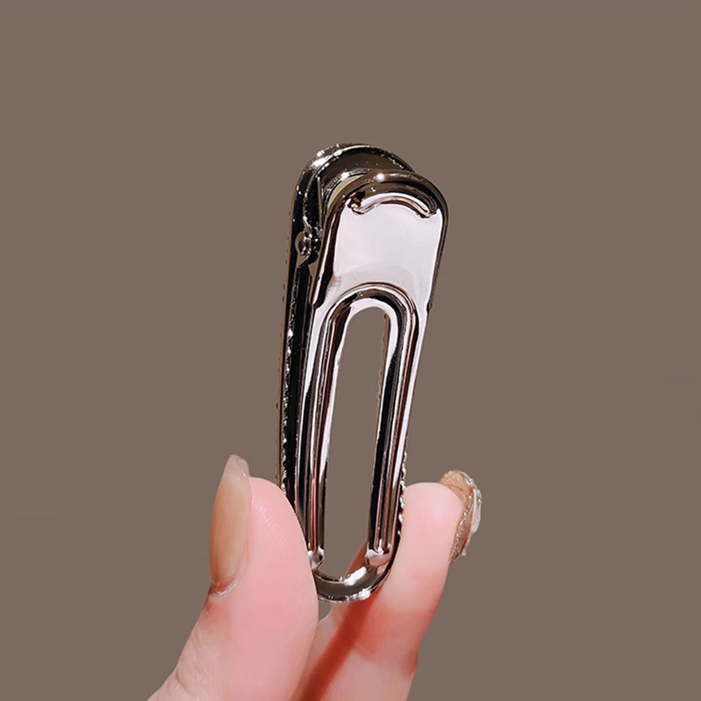 Einfache Strass-Haarspange, glänzend, exquisit, elegant, Pony, seitliche Clips, modisch, kreativ, Entenschnabel-Clips, täglicher Haarschmuck – Detail 4