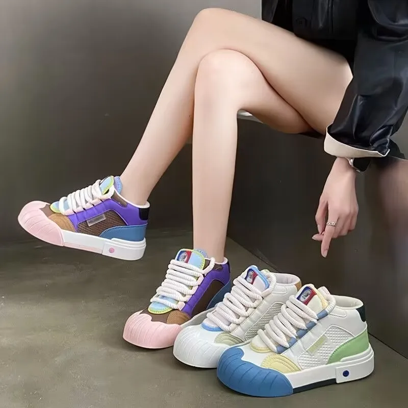 

Women Letter Patch Decor Lace Up Casual Shoes Sporty Skate For Outdoor Comfortable and Fashionable Casual Skate Shoes zapatillas