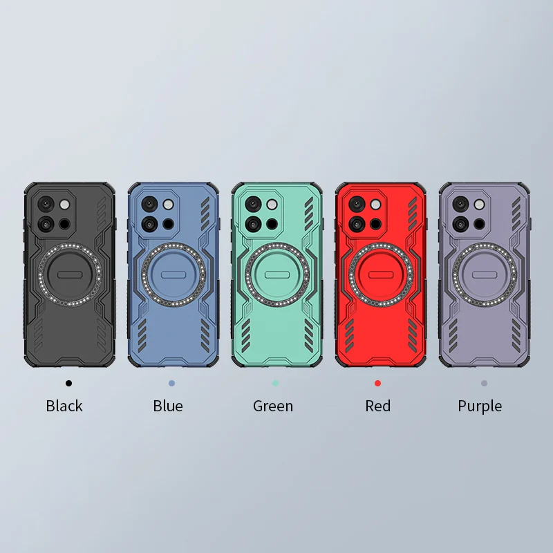 Breathable Heat Dissipation Magnetic Phone Case with Shockproof TPU Frame and Plastic Cover