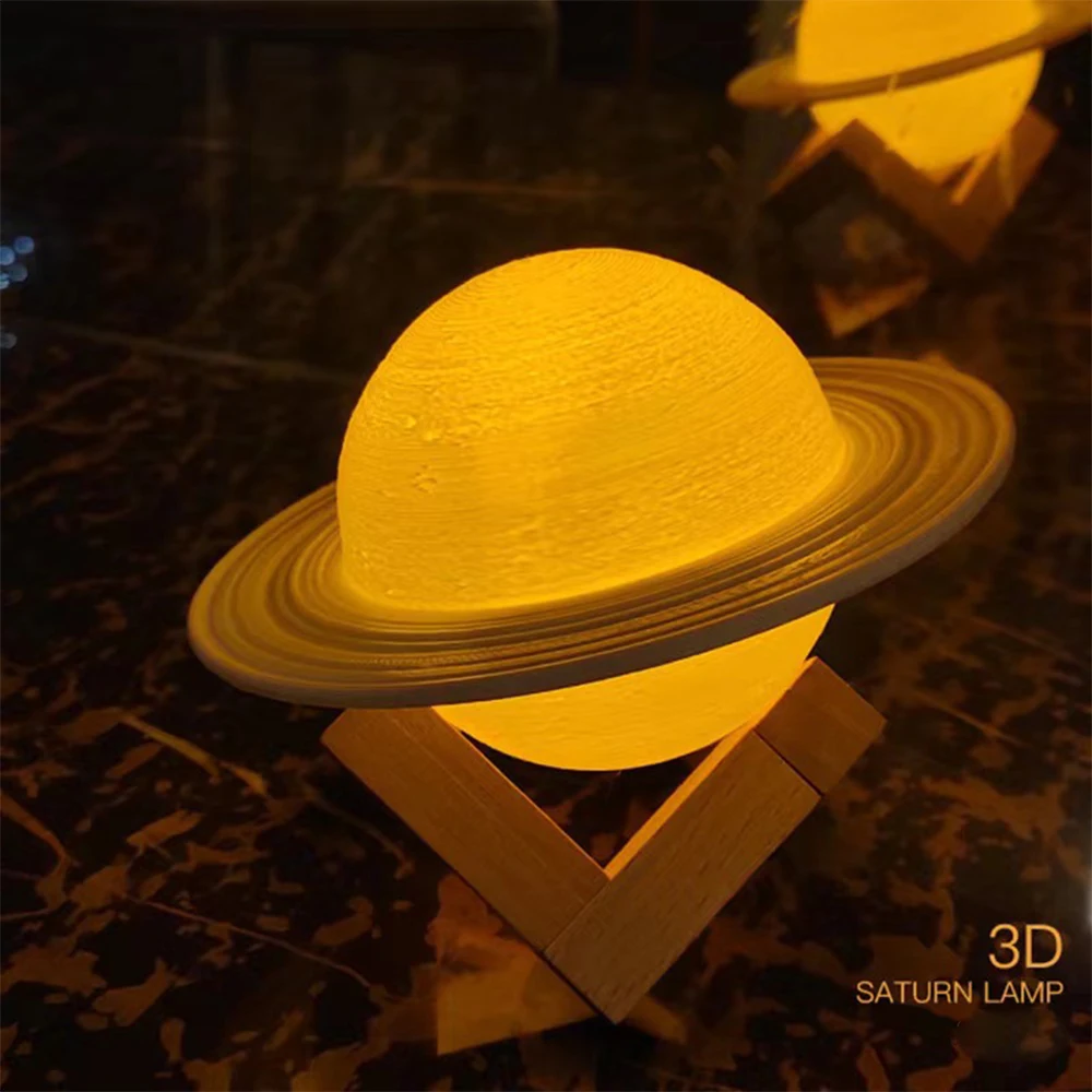 

Night Light Starry Sky Light Multi-color Moon Light 3D Saturn Atmosphere Light LED Table Night Lamp for Bedroom Living Room