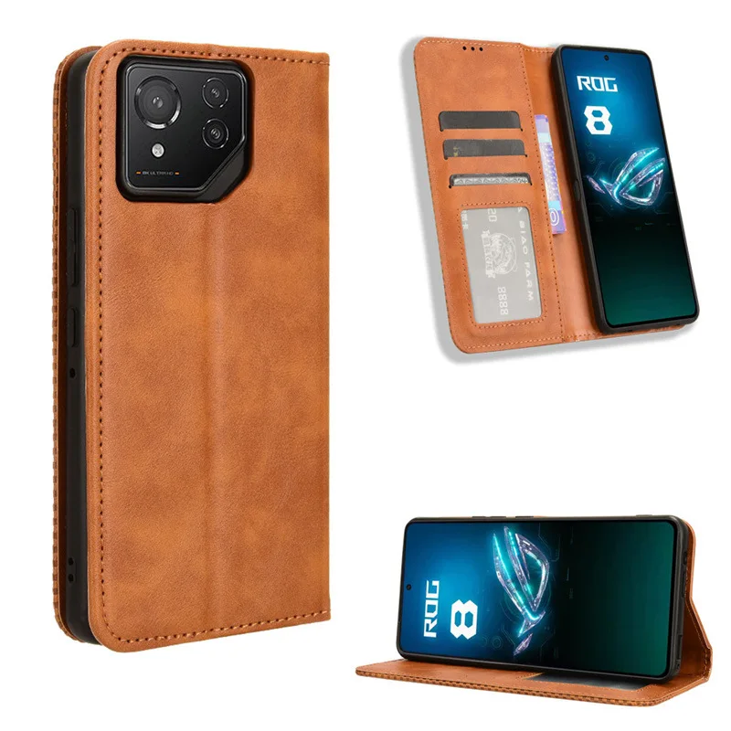 Luxury Leather Wallet Flip Case with Card Holder and Stand
