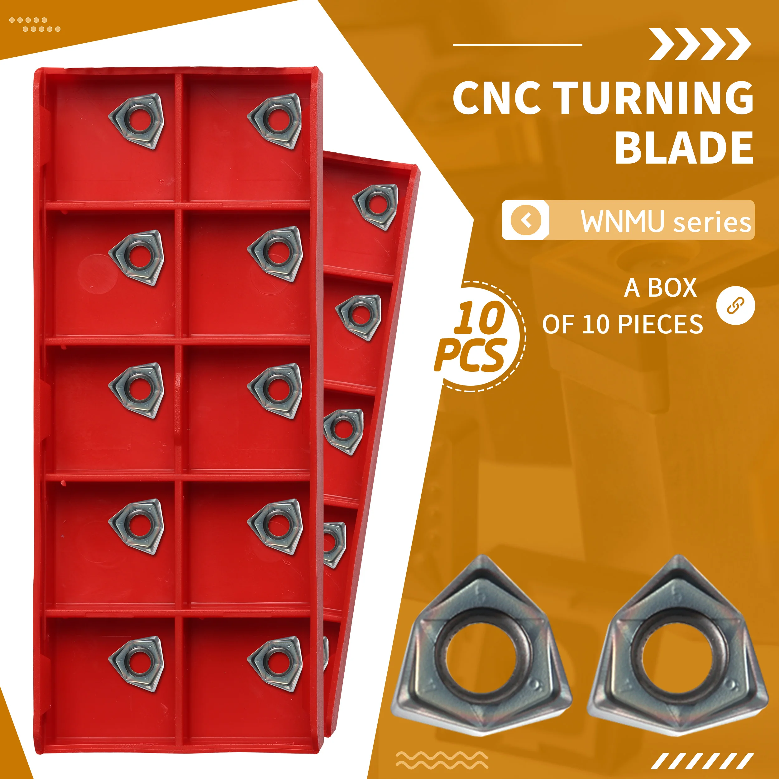 

WNMU040408-GM CV816 Carbide Turning Insert Milling Cutter High-Hard Steel CNC Lathe Tool Finishing Cutting U Drill Color Blades