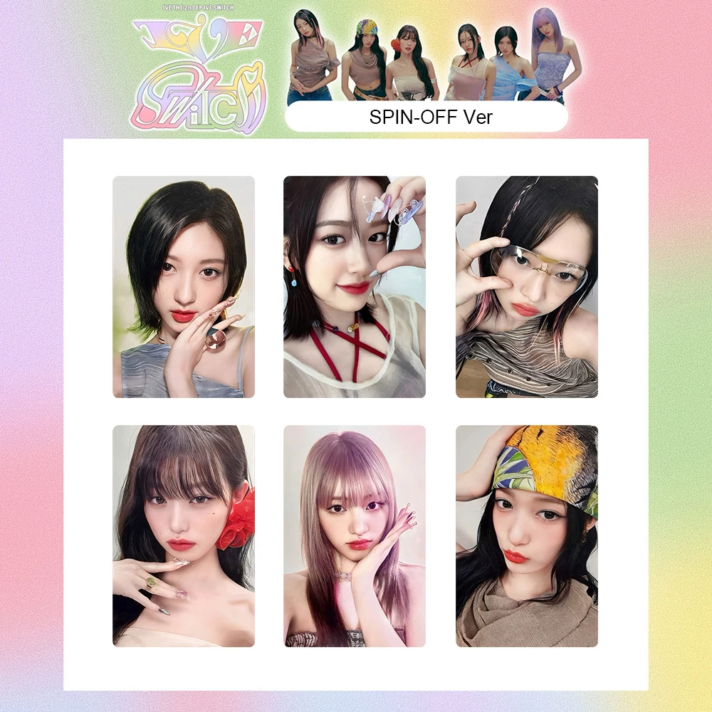 6Pcs KPOP IVE Photocard IVE SWITCH Album Postcard Yujin Gaeul