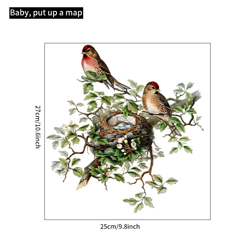 Cartoon Cute Bird Nest Sticker Decoration Window Waterproof Self-Adhesive Sticker 1PC window stickers