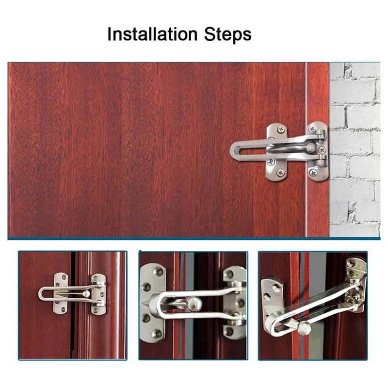 T69C Home Security Door Locks Children's Room Door Locks Security Buckle Thickened Solid Zinc Alloy Night Lock