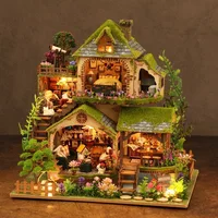 DIY Wooden Miniature Model Kit Forest Adventures Casa Doll Houses 3D Puzzle Dollhouse With Furniture for Friends Christmas Gifts 1