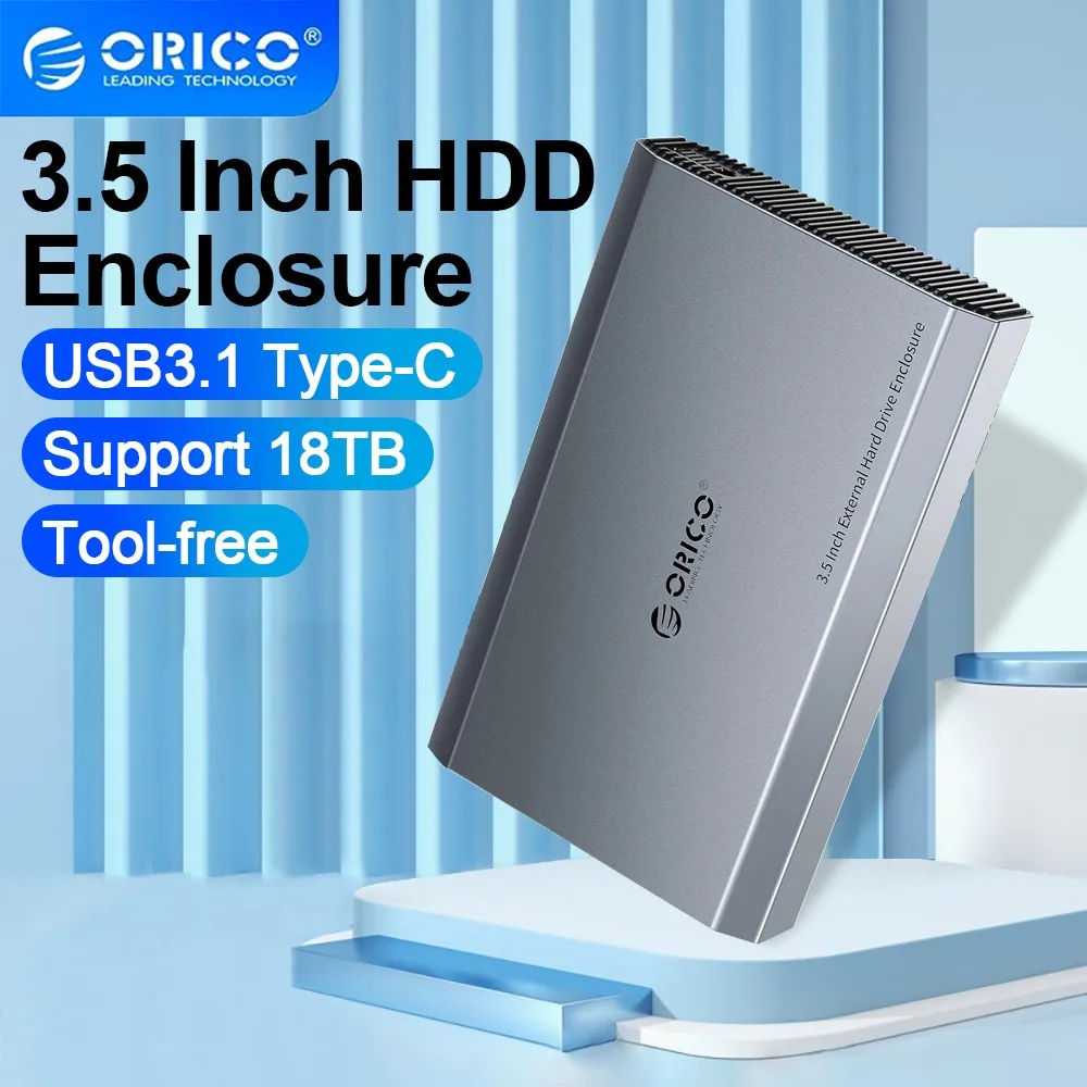 Orico-case Hdd Externo Gabinete de Disco Rígido Portátil tipo c Dissipação de Calor Liga de Alumínio Abs Case Ssd 35