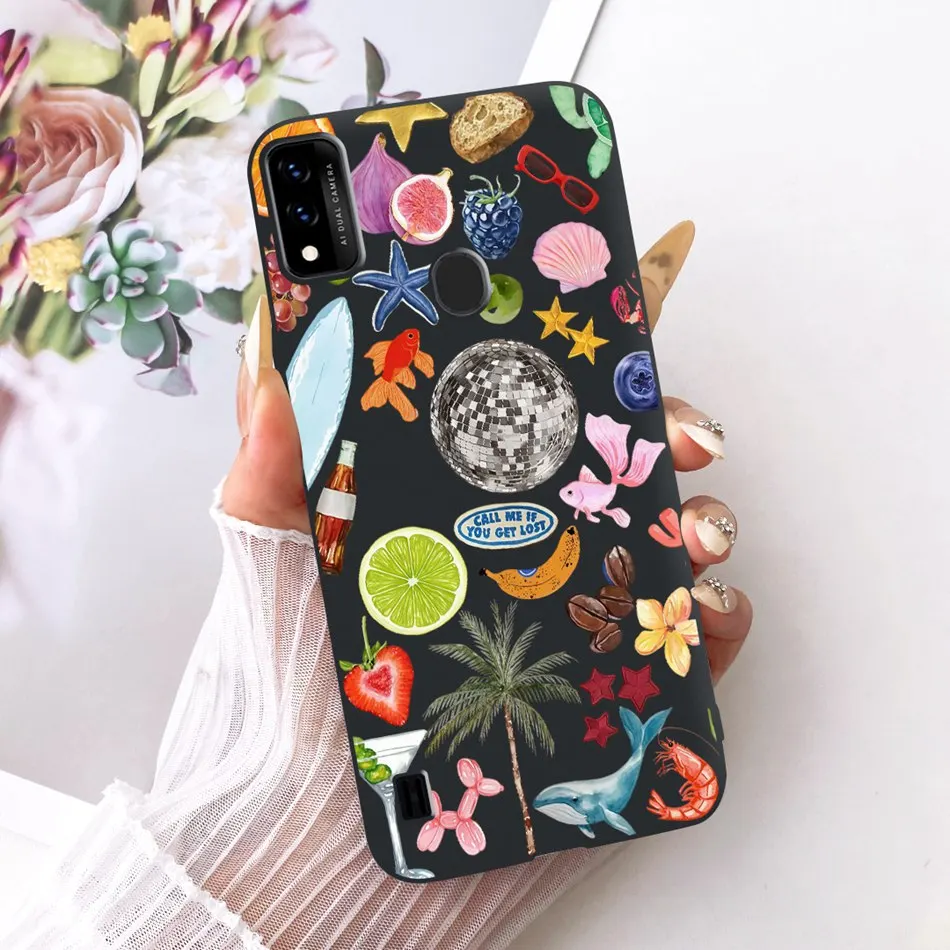 Charming Floral Butterfly Cat Black Silicone Phone Case