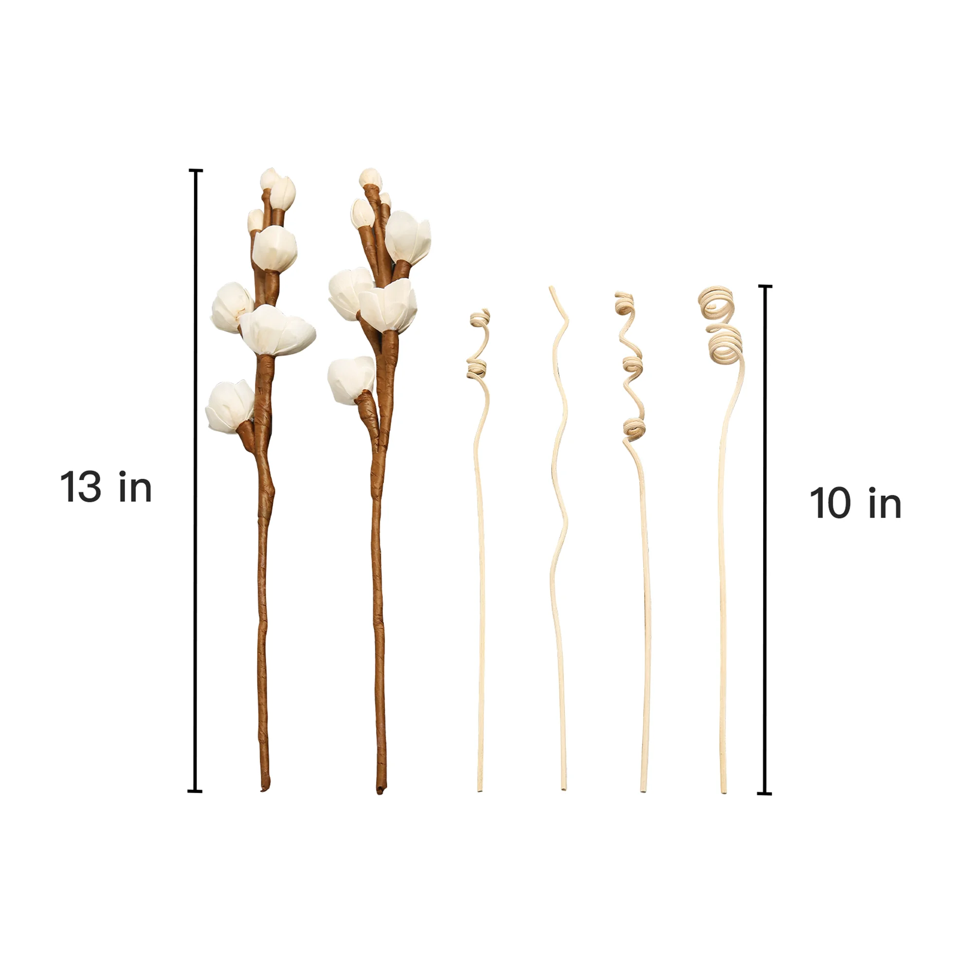 Trmbacy Handmade Sola White Rose Wood Flower Reed Diffuser, with Rattan Sticks, for Room Fragrance & Home Decora