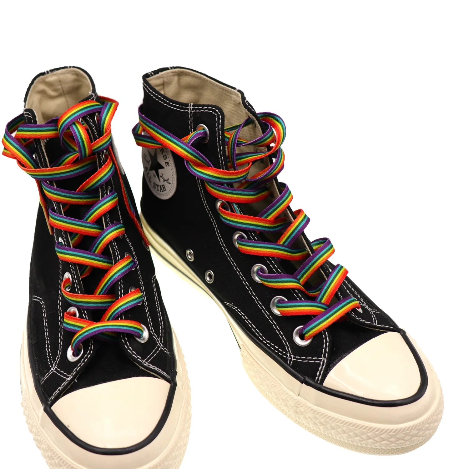 

1Pairs Rainbow Shoelaces LGBTQ Shoe Laces Bright Colored Rainbow Laces for Shoes Sneakers LGBT Parades Party Supplies