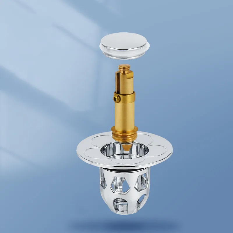 Universal Copper Pop-Up Bounce Core Basin Drain Rose Gold Filter Hair Catcher Deodorant Bath Stopper Kitchen Bathroom Tool drain filter,drain stopper,basin drain stopper,washbasin drain plug,drain strainer,bathroom sink stopper,hair catcher stopper,basin sink drain