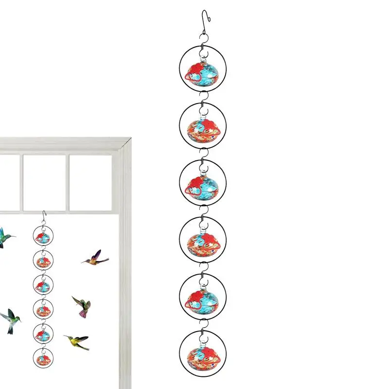

Birdfeeder Hummingbird Feeders With Wind Chimes Leak-Proof Garden Decor Bee Guard And Bee Proof Accessories summer products