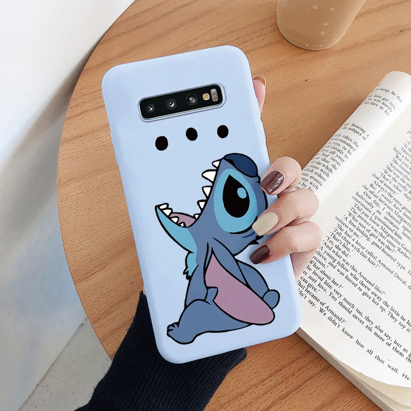 thumbnail image 1 of For Samsung Galaxy S10 S 10 Plus S10E Camera Protect Soft Cover Silicone Cartoon Lilo Stitch Phone Case Funda For Samsung S10+, 1 of 5