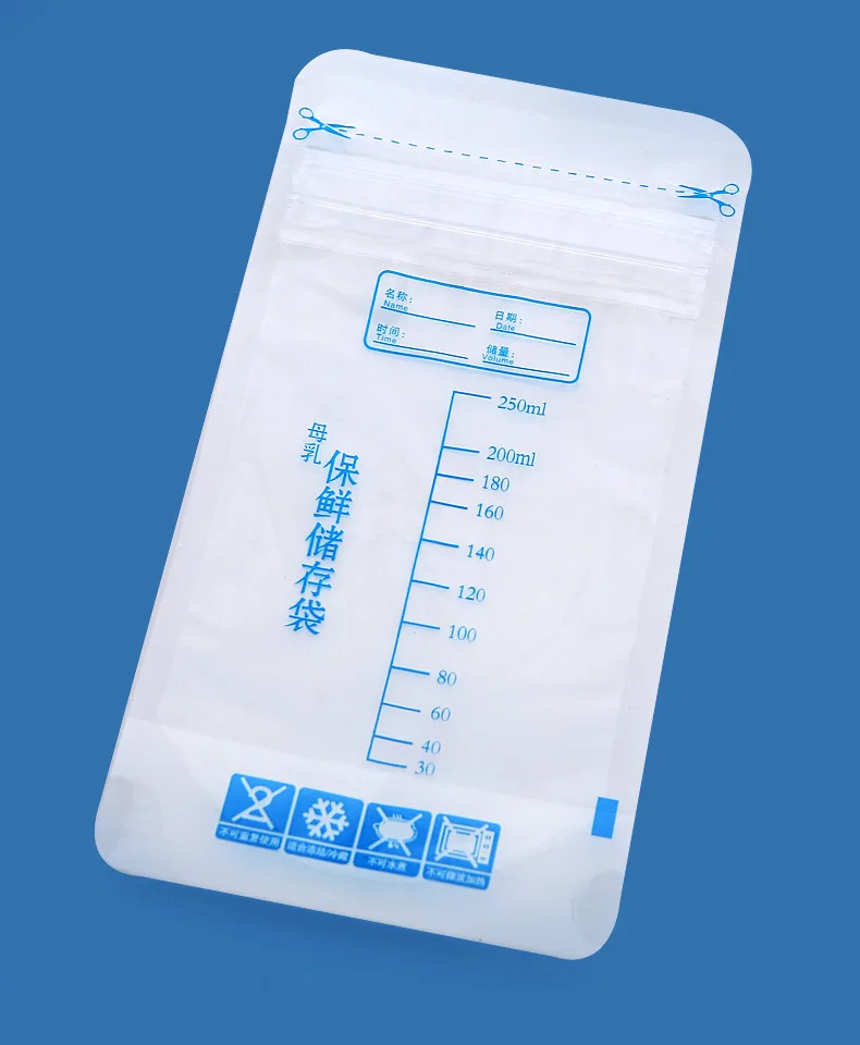 30 Pieces 250ml Milk Freezer Bags Mother Milk Baby Food Storage Breast Storage Bag BPA Free Baby Safe Feeding Bags Feeding breastmilk storage bags