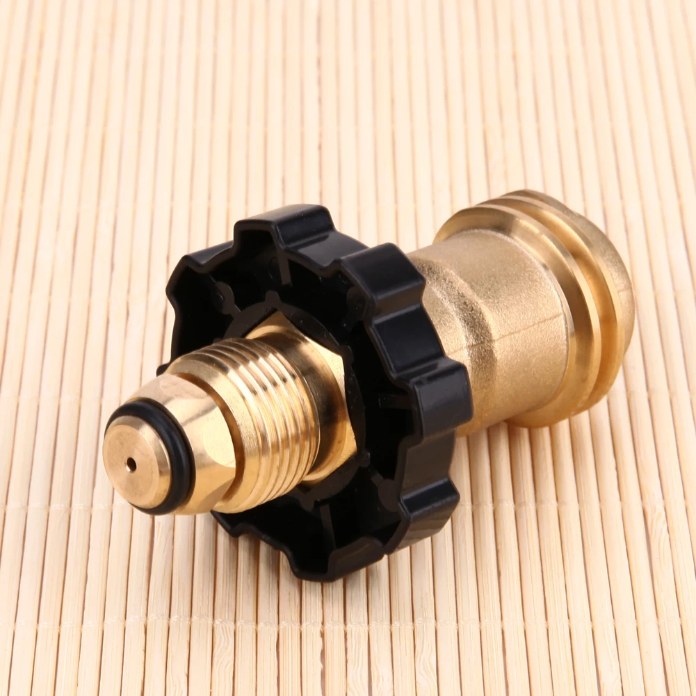 Universal Fit Gas Adapter Converts POL To QCC1/Type 1 Propane Pressure Valve Safe Solid Brass Regulator for BBQ Gas Grill Heater
