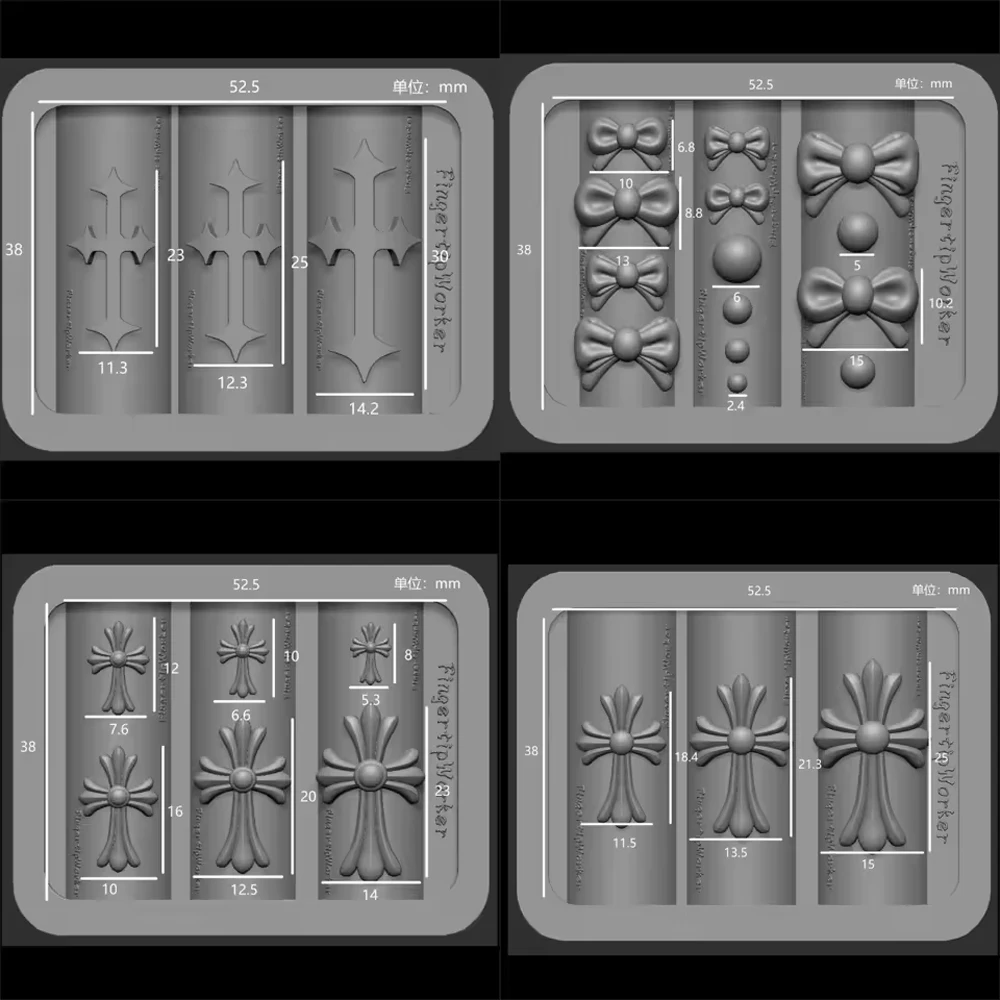 새로운 로스 릴리프 조각 네일 아트 몰드 DIY 실리콘 3D 템플릿 스텐실 재사용 가능한 네일 조각 몰드 장식 매니큐어 도구