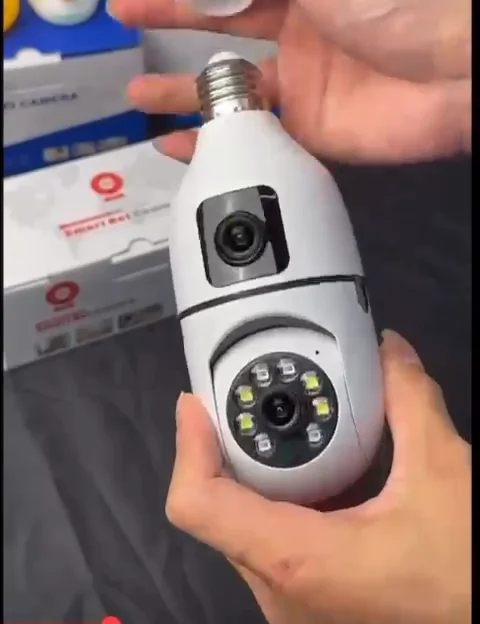 Bulb Camera Kuwait Bulb Camera Dual Lens Indoor 4MP CCTV IP Wifi Security Wireless Smart ...