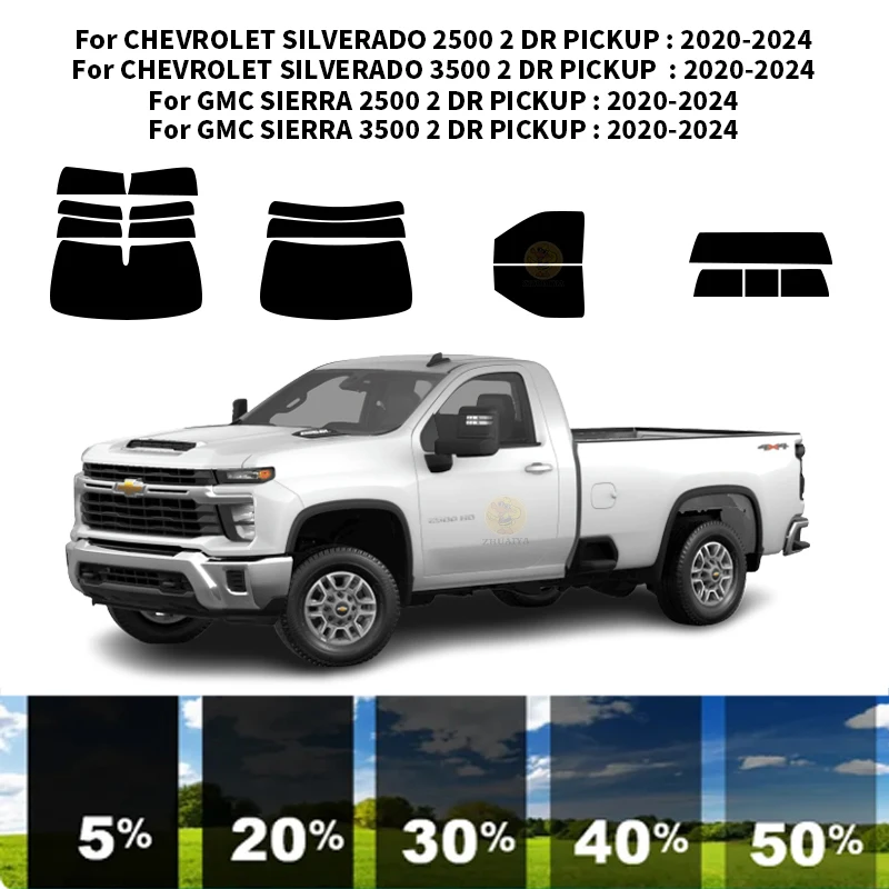 

Precut nanoceramics car UV Window Tint Kit Automotive Window Film For CHEVROLET SILVERADO 3500 2 DR PICKUP 2020-2024