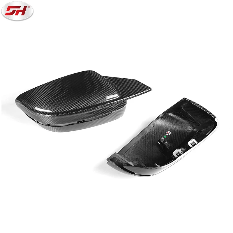 2pc car dry carbon fiber rearview mirror housing replacement side wing