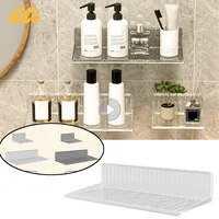 Storage Rack Acrylic Shelf Clear Wall Mounted Thick Transparent Floating Display Stick Bathroom Kitchen Ledge Home Organizer 1