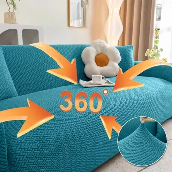 Fodera per divano in tessuto jacquard elastico Fodera per divano elasticizzata Fodera per divano componibile a forma di L Custodia angolare per la casa 1/2/3/4/5 posti 1