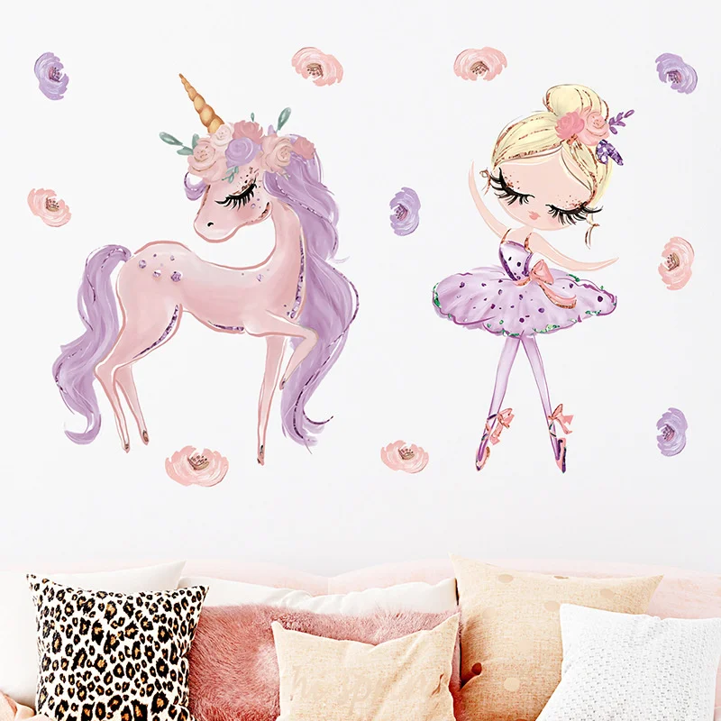 Fairy Unicorn Star Wall Stickers for Kids Rooms Girls Baby Room Bedroom Decor wall stickers