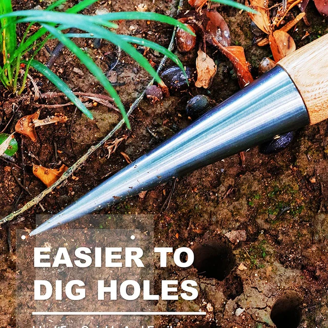 Kerti Szerszám Vetőmag Ültetvényes Adagoló Acélkert Ültetéséhez Fa T Alakú Fogantyúval 11 Hüvelyk Kertészkedéshez - Image 4