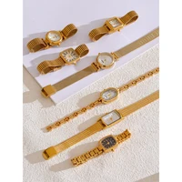 Yhpup Fashion Stainless Steel Lades' Watch with Japan Movement Waterproof Polished Shiny 18K Gold PVD Plated Jewelry Accessories - Image 2