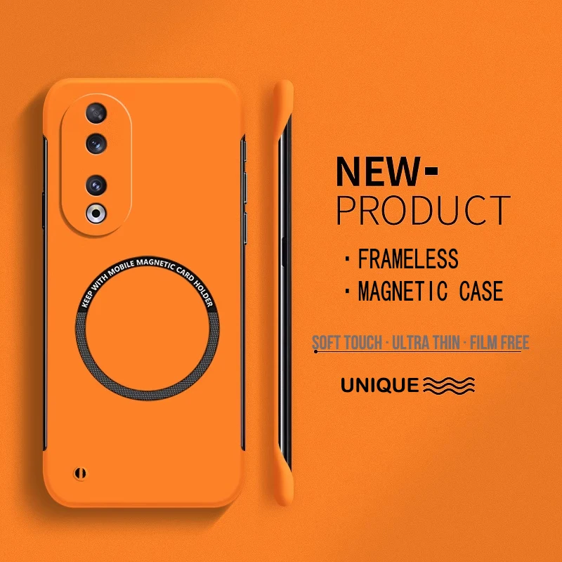 Ultra Thin Magnetic Frameless Hard PC Matte Phone Case with Magsafe - Solid Color