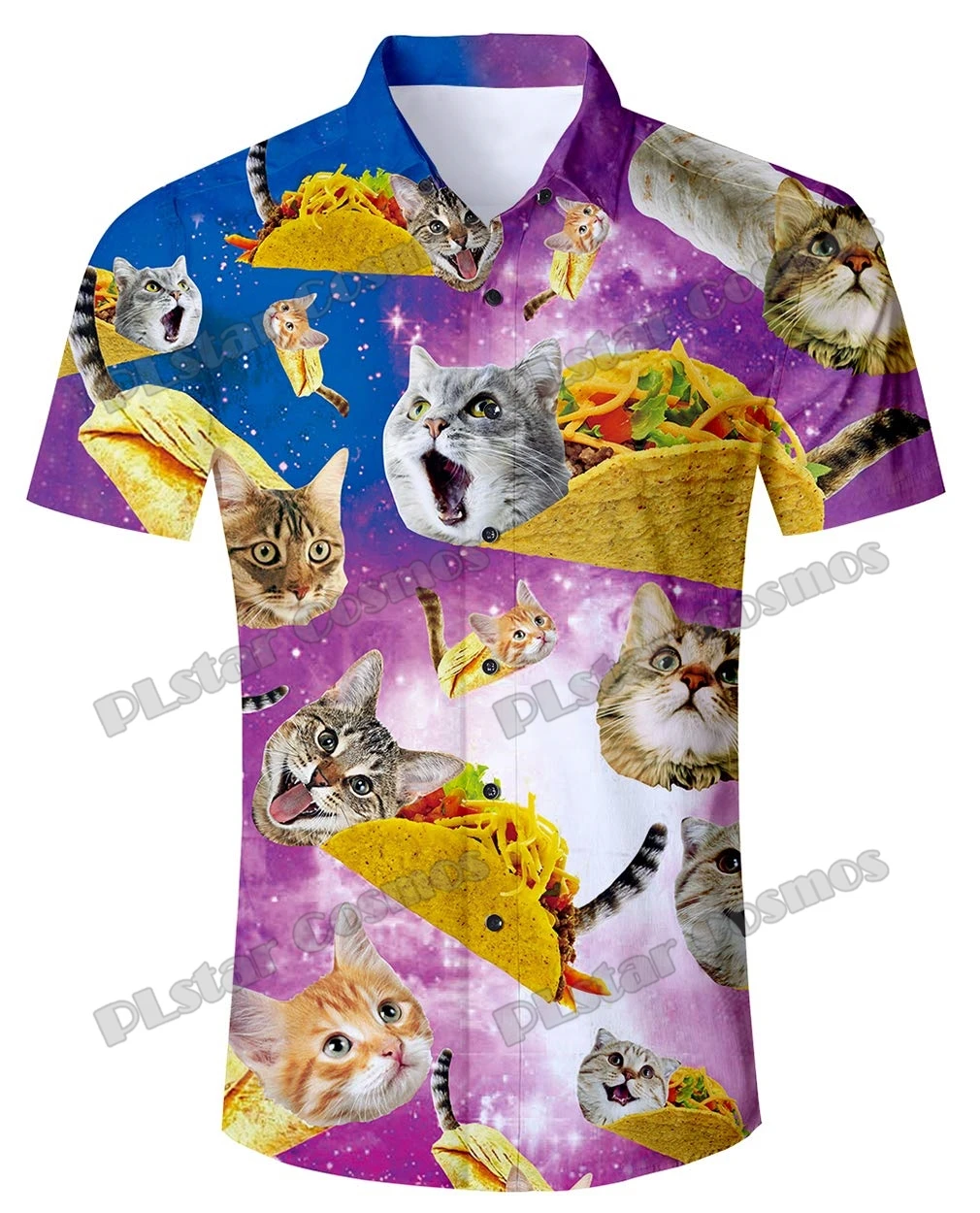 Plstar kosmos lustiges faultier reiten alpaka 3d gedruckt mode männer hawaiian hemd sommer unisex lässig strand knopf hemd CY-25 – Detail 13