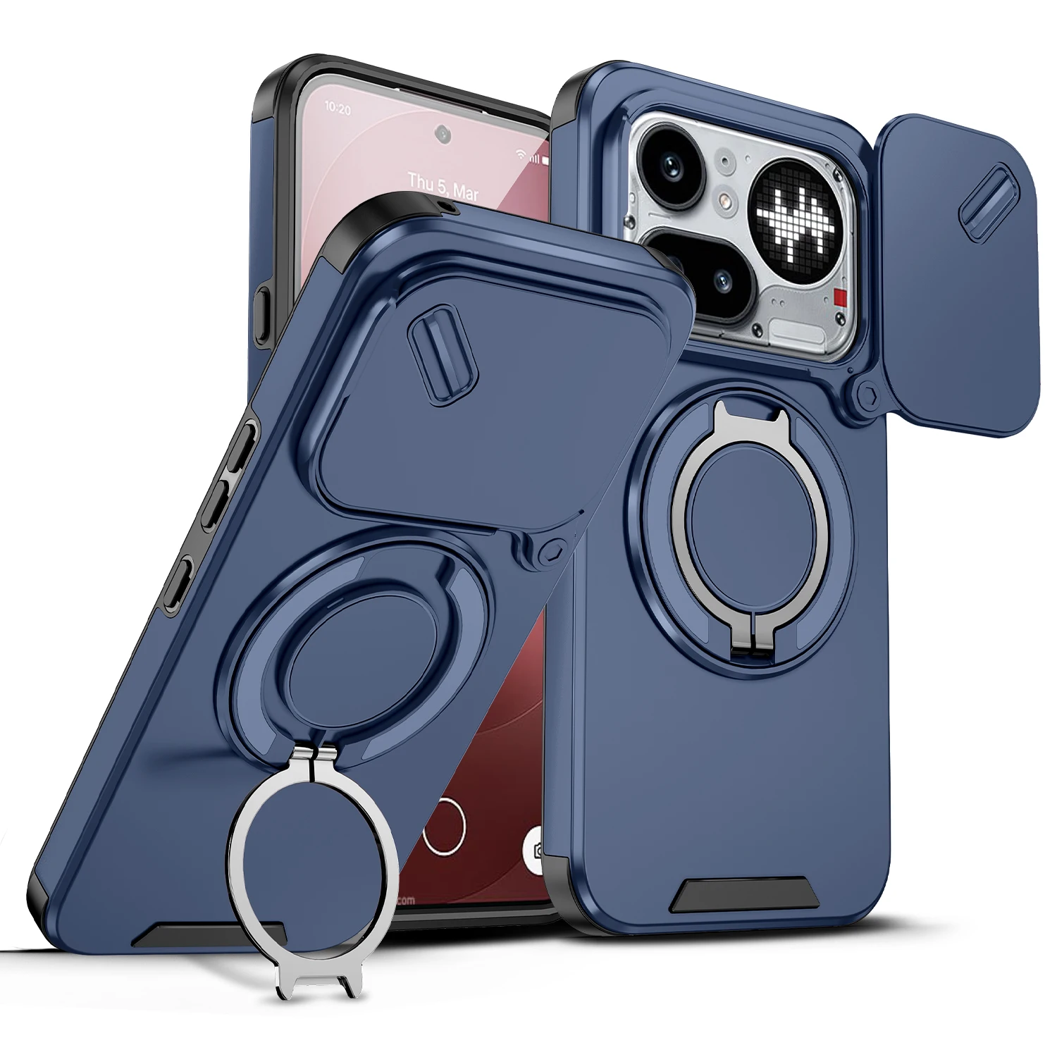 Shockproof Armor Case with Lens Protection and Car Magnetic Holder