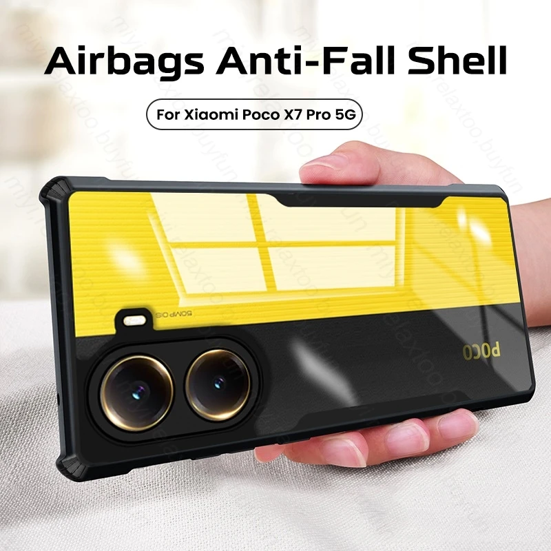 Shockproof Transparent Acrylic Armor Case with TPU Soft Frame