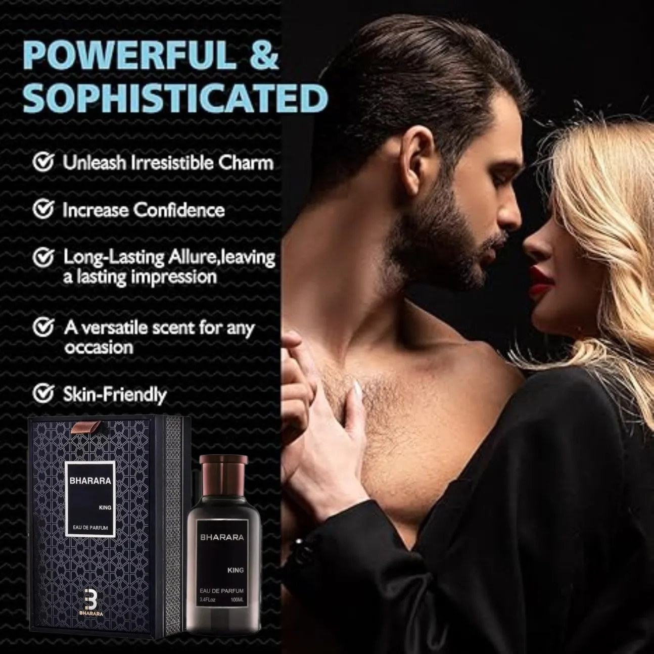 Eau de parfum pour homme Bharara King 100 ml (3,4 oz) - Parfum rafraîchissant aux agrumes et au musc - Longue tenue - Sans formaldéhyde_voghion.com