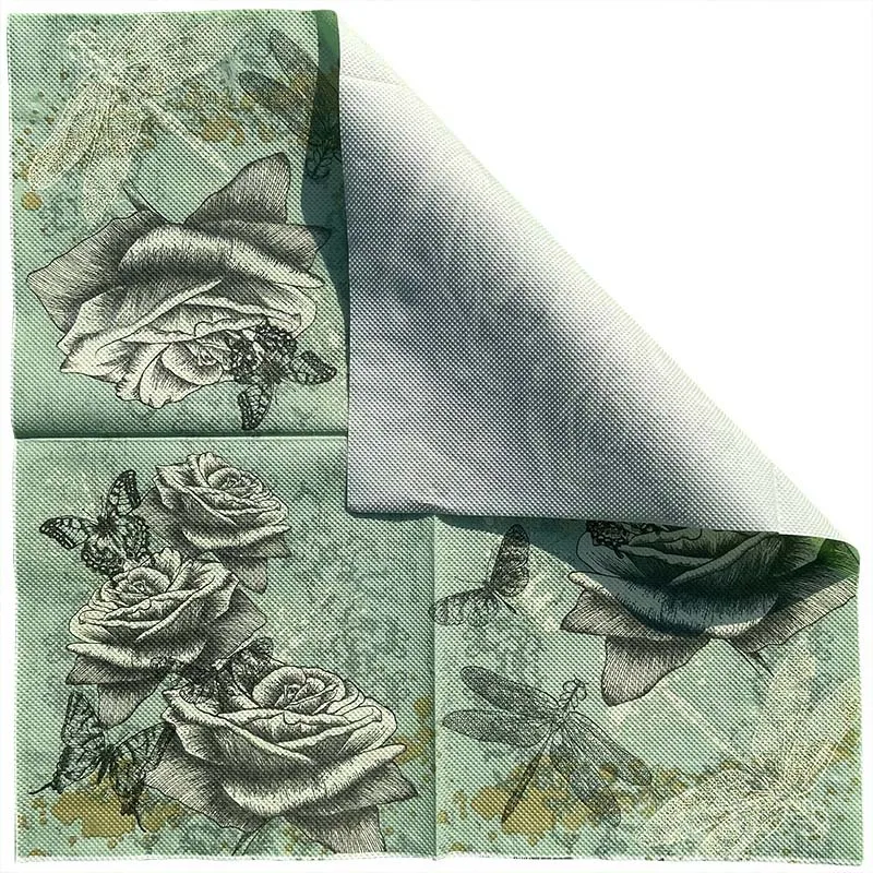20Pcs/Pack Disposable Napkins Vintage Butterfly Paper Tissues for Party Tableware Wedding Xmas Festival Supplies