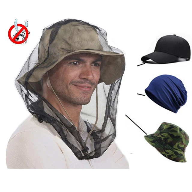 Outdoor Fishing Mesh Cap Anti Mosquito Insect Hat Bug Mesh Head Face  Protector Camping Hiking Caps - AliExpress